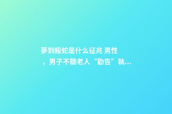 夢到殺蛇是什么征兆 男性，男子不聽老人“勸告”執意殺蛇-第1張-觀點-玄機派
